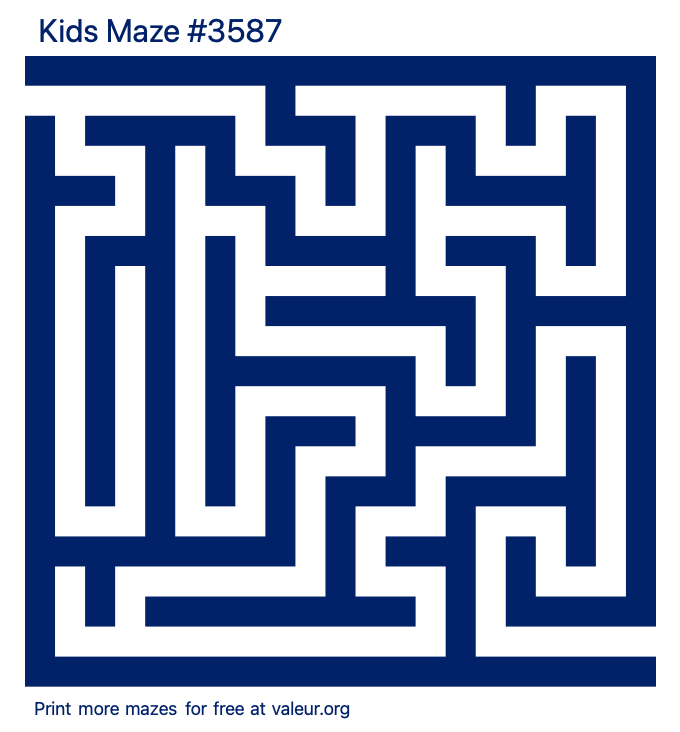 Free Printable Kids Maze number 3587