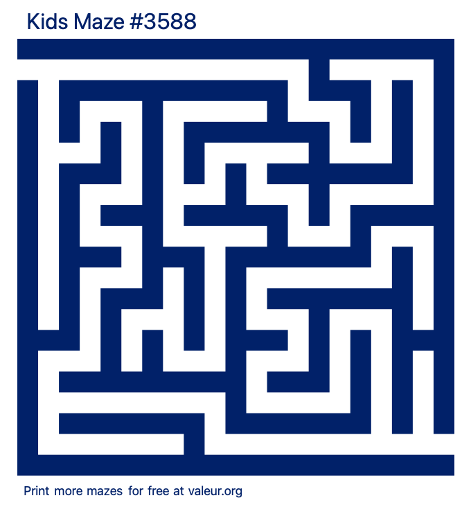 Free Printable Kids Maze number 3588