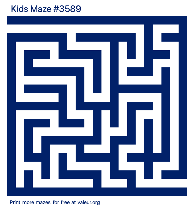 Free Printable Kids Maze number 3589