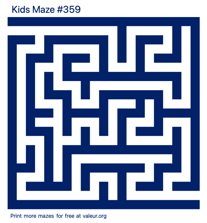 Free Printable Kids Maze number 359