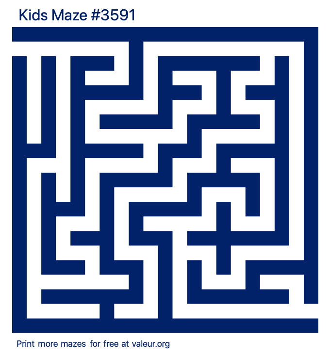 Free Printable Kids Maze number 3591