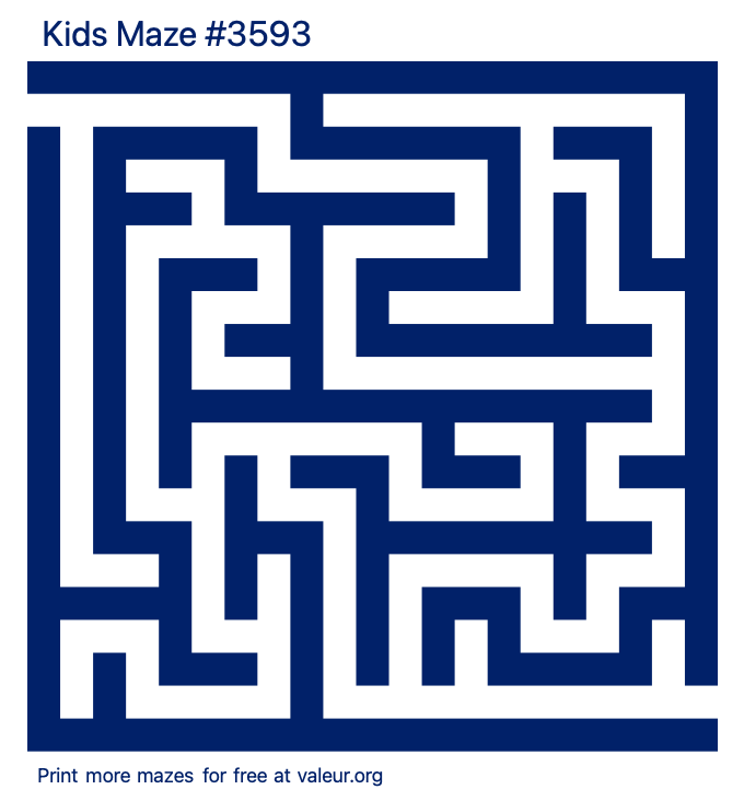 Free Printable Kids Maze number 3593