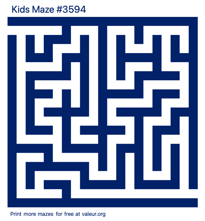 Free Printable Kids Maze number 3594