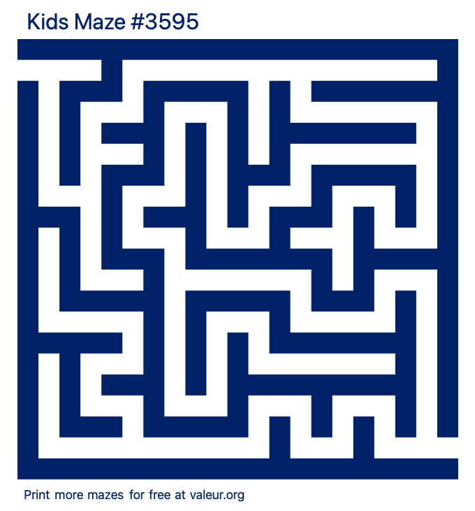 Free Printable Kids Maze number 3595