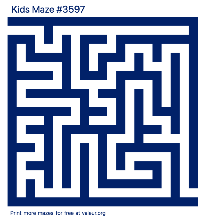 Free Printable Kids Maze number 3597