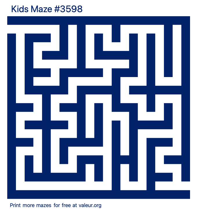 Free Printable Kids Maze number 3598