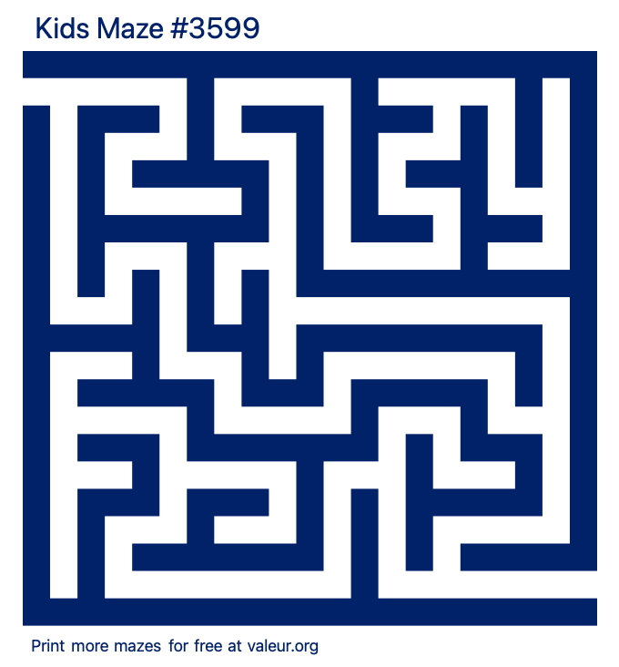 Free Printable Kids Maze number 3599