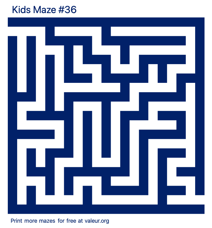 Free Printable Kids Maze number 36