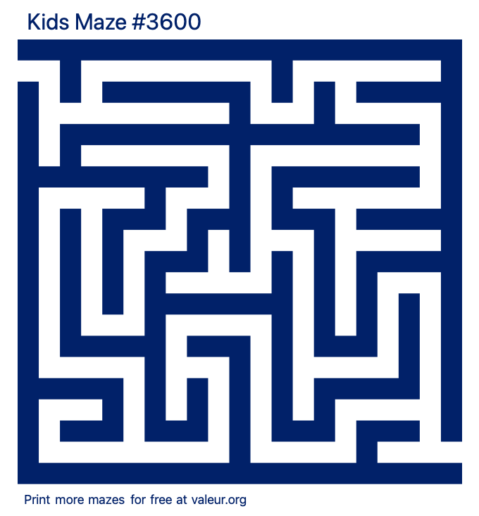 Free Printable Kids Maze number 3600