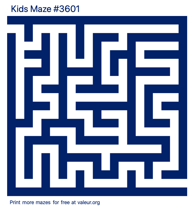 Free Printable Kids Maze number 3601