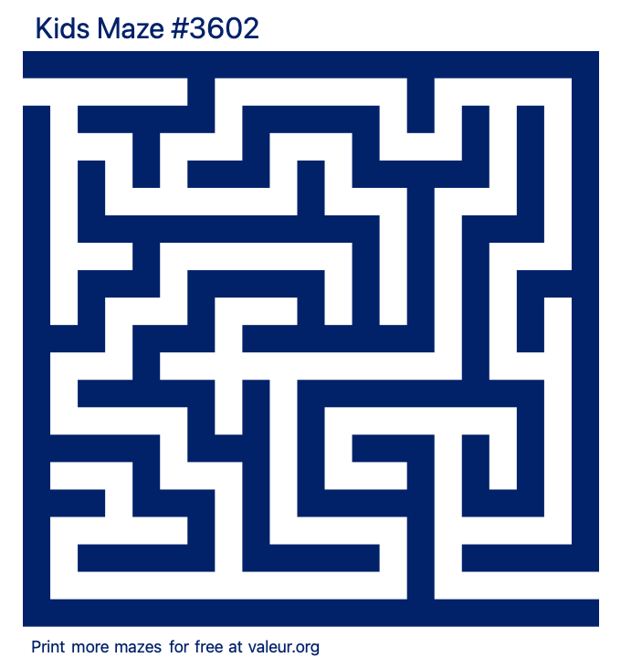 Free Printable Kids Maze number 3602