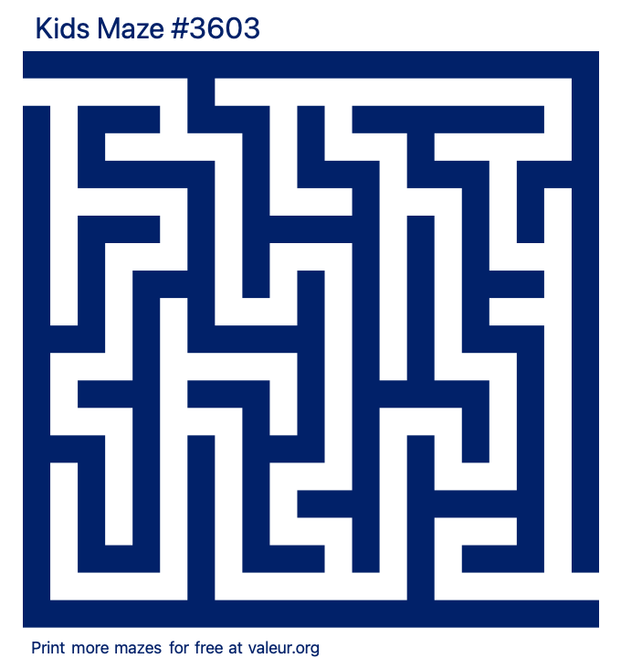 Free Printable Kids Maze number 3603