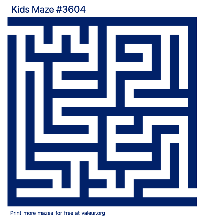 Free Printable Kids Maze number 3604