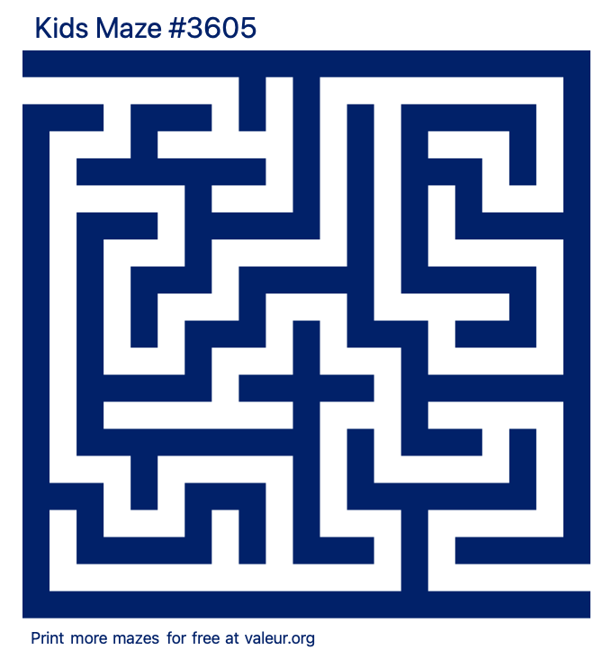 Free Printable Kids Maze number 3605