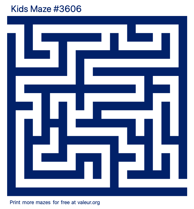 Free Printable Kids Maze number 3606