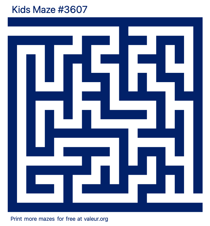 Free Printable Kids Maze number 3607