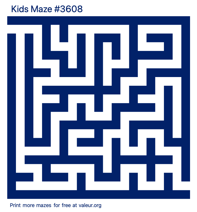 Free Printable Kids Maze number 3608