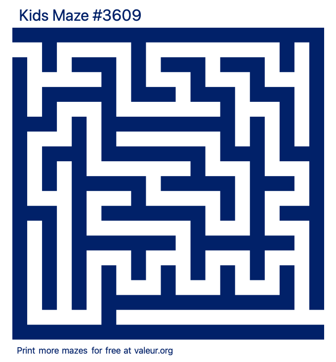 Free Printable Kids Maze number 3609