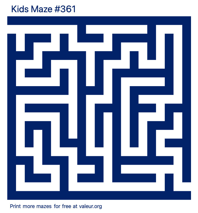 Free Printable Kids Maze number 361