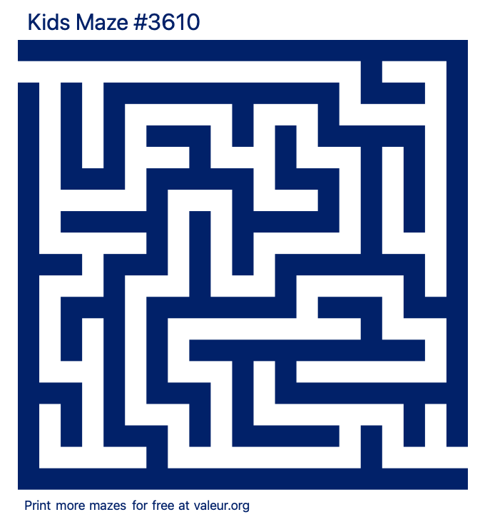 Free Printable Kids Maze number 3610