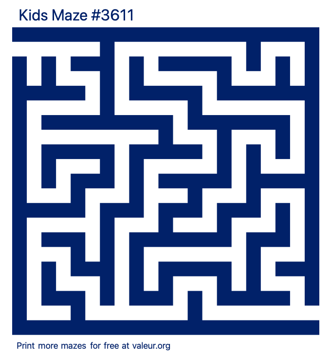 Free Printable Kids Maze number 3611