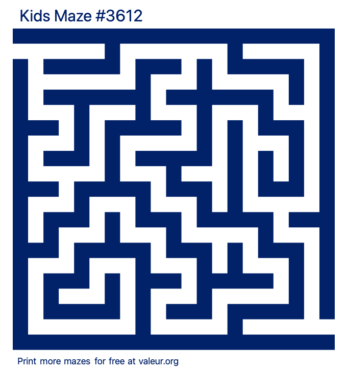 Free Printable Kids Maze number 3612