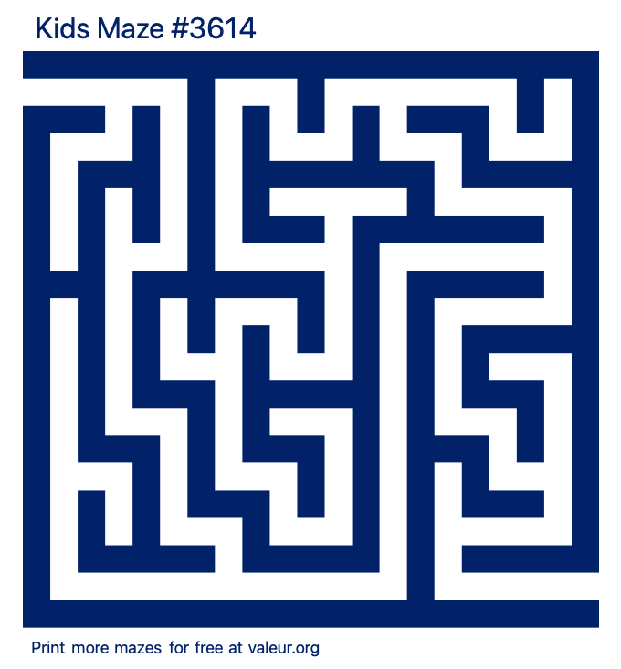 Free Printable Kids Maze number 3614