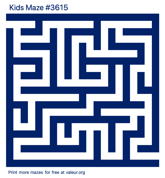 Free Printable Kids Maze number 3615