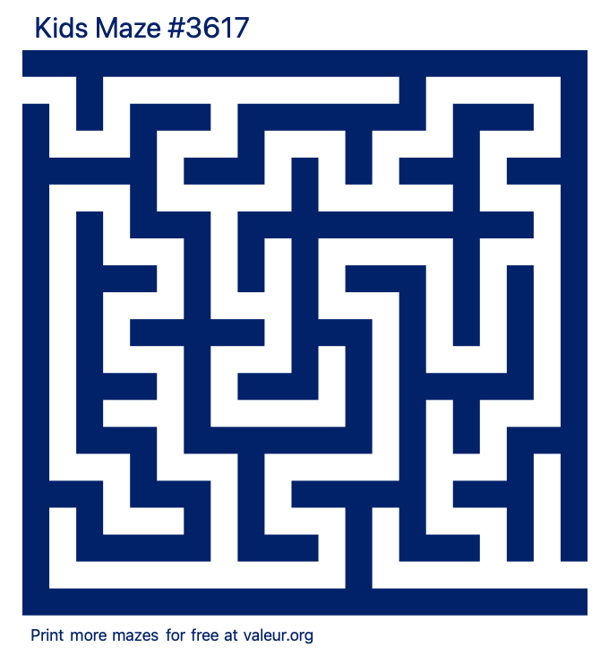 Free Printable Kids Maze number 3617
