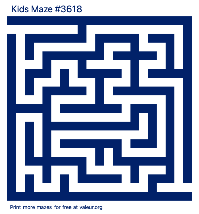 Free Printable Kids Maze number 3618