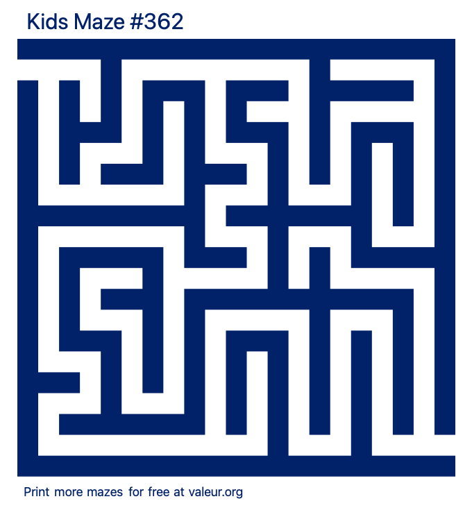 Free Printable Kids Maze number 362