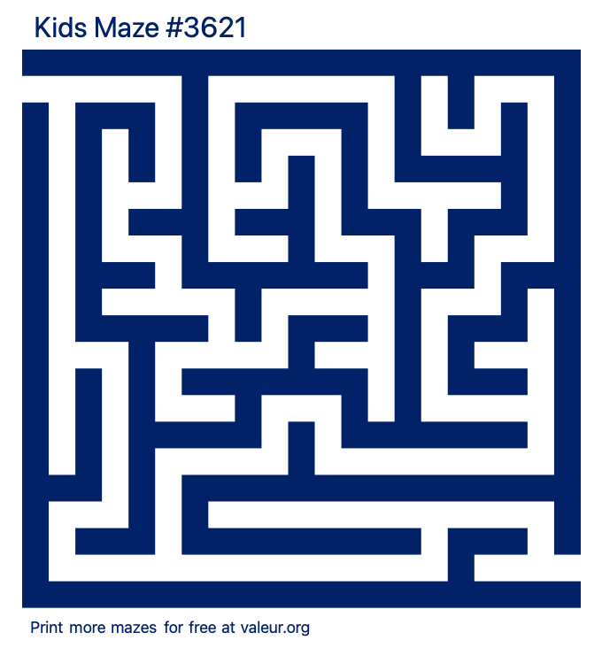 Free Printable Kids Maze number 3621