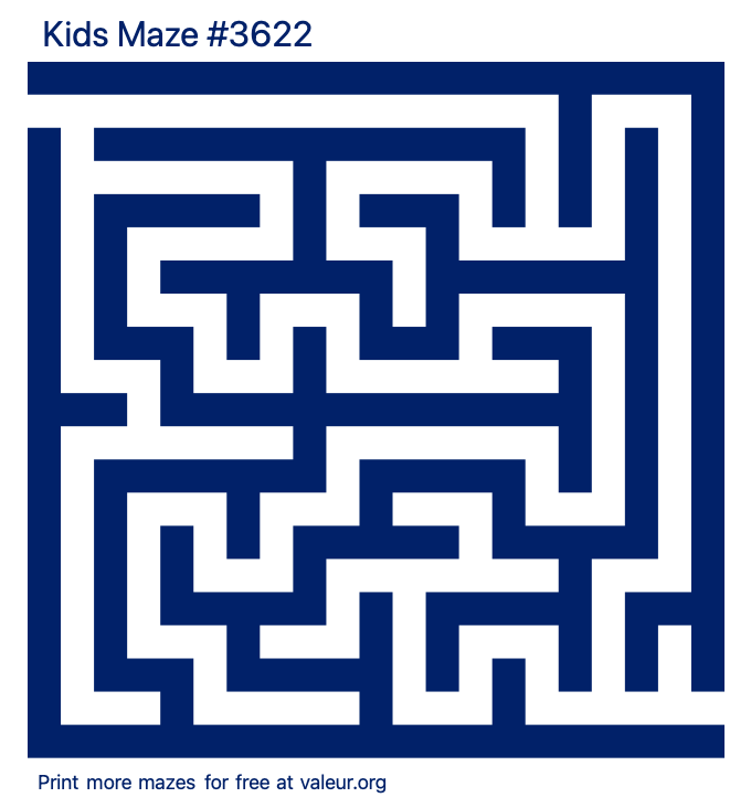Free Printable Kids Maze number 3622