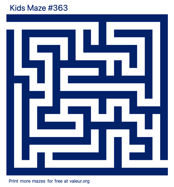 Free Printable Kids Maze number 363