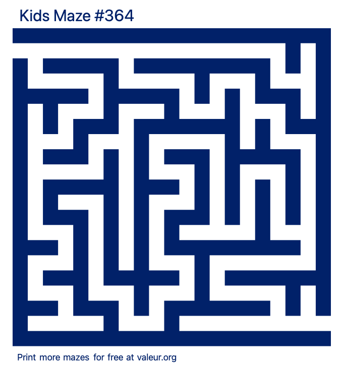 Free Printable Kids Maze number 364