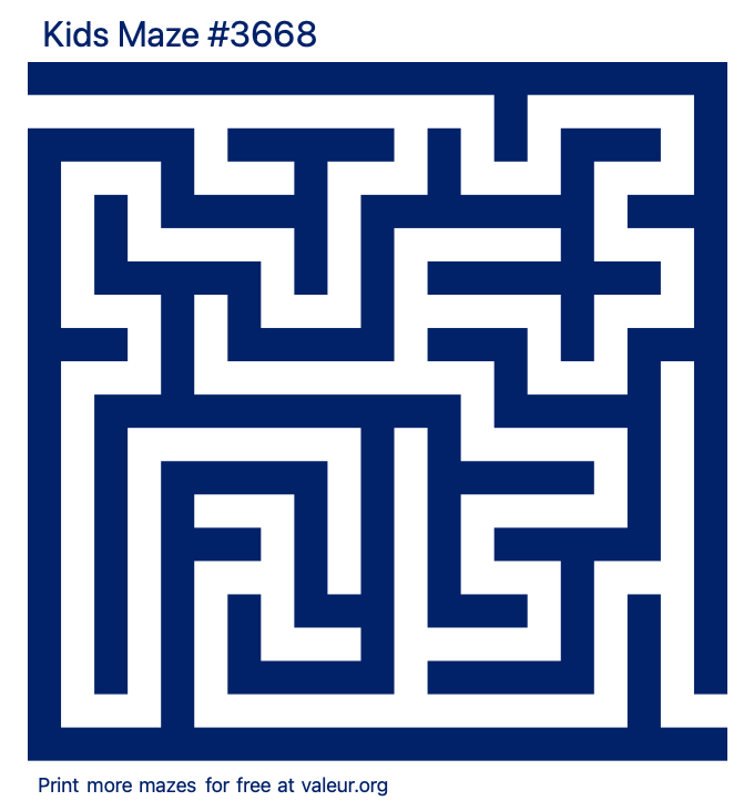 Free Printable Kids Maze number 3668