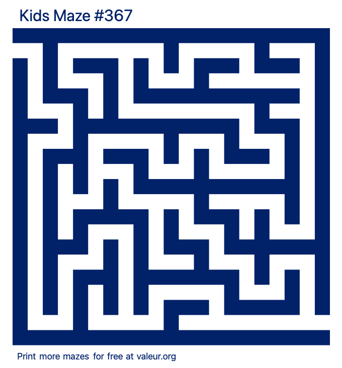 Free Printable Kids Maze number 367