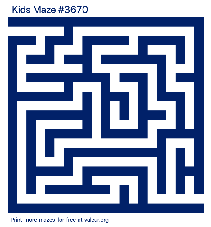 Free Printable Kids Maze number 3670