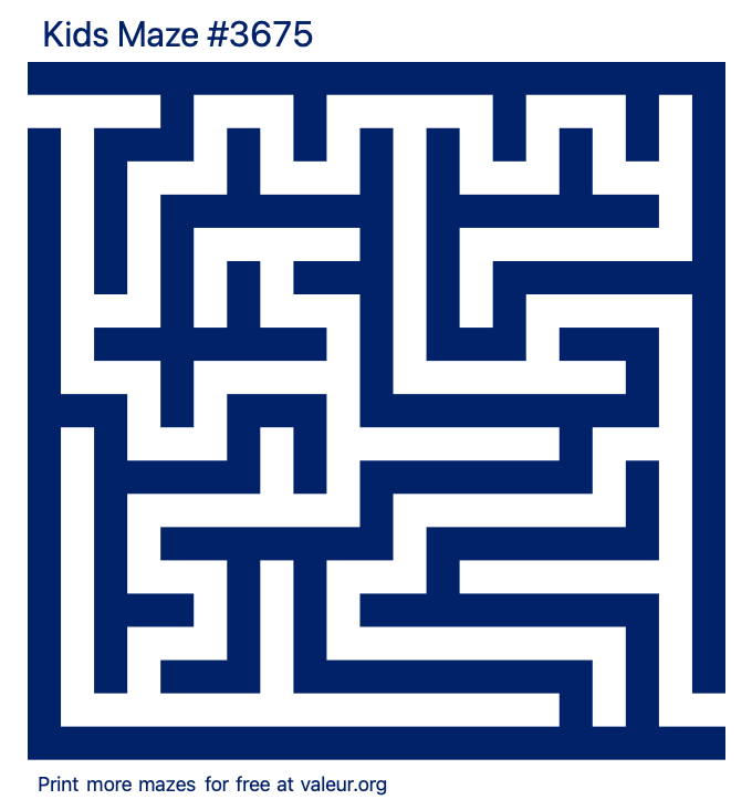 Free Printable Kids Maze number 3675