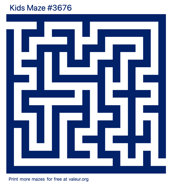 Free Printable Kids Maze number 3676