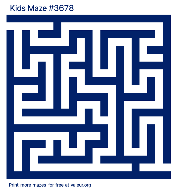 Free Printable Kids Maze number 3678