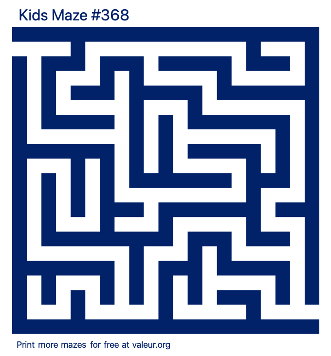 Free Printable Kids Maze number 368