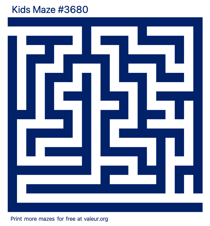 Free Printable Kids Maze number 3680