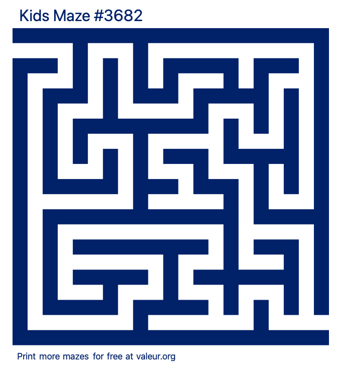Free Printable Kids Maze number 3682