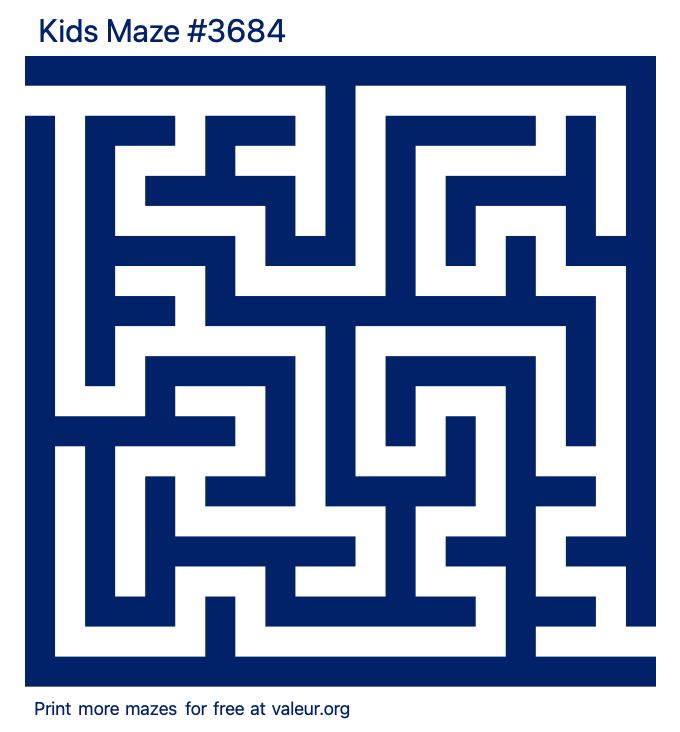 Free Printable Kids Maze number 3684