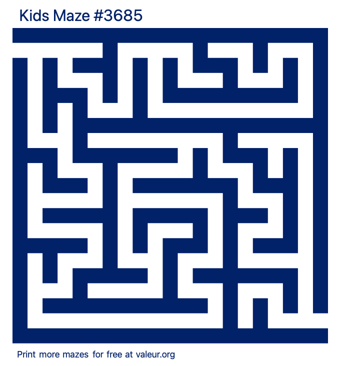 Free Printable Kids Maze number 3685