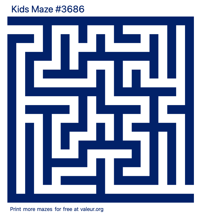Free Printable Kids Maze number 3686