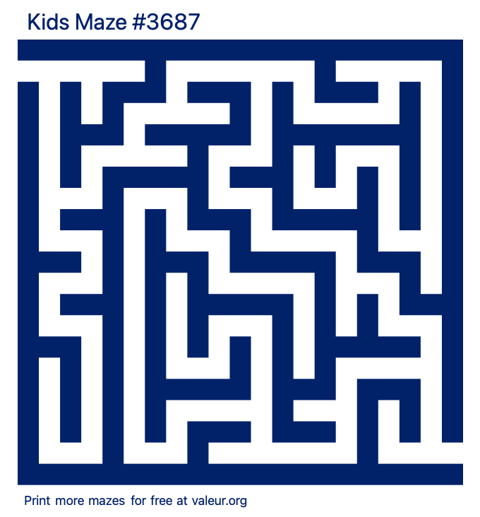 Free Printable Kids Maze number 3687