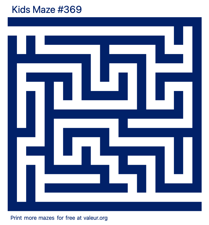 Free Printable Kids Maze number 369