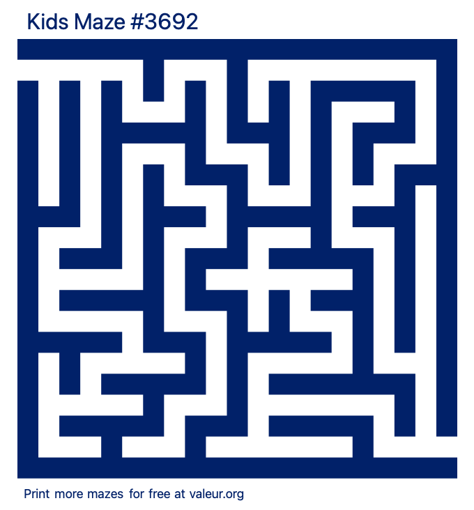 Free Printable Kids Maze number 3692